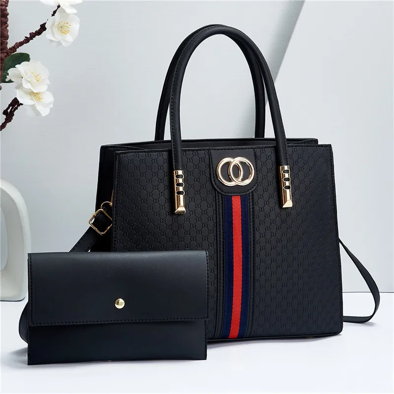 2023 womens  luxury set bags light simple business type bag checkered dark grain retro texture handbags