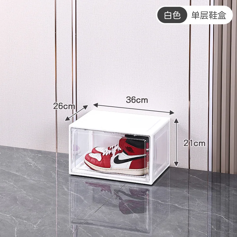 Magnetic Stackable Foldable Plastic Home Square Transparent Clear Acrylic PET Sneakers Shoe Container Storage Box