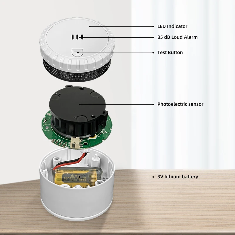 Оптовая продажа, 85 дБ, домашняя охранная сигнализация, гостиничный Беспроводной Автономный детектор дыма, установленная система пожарной сигнализации, датчик дыма