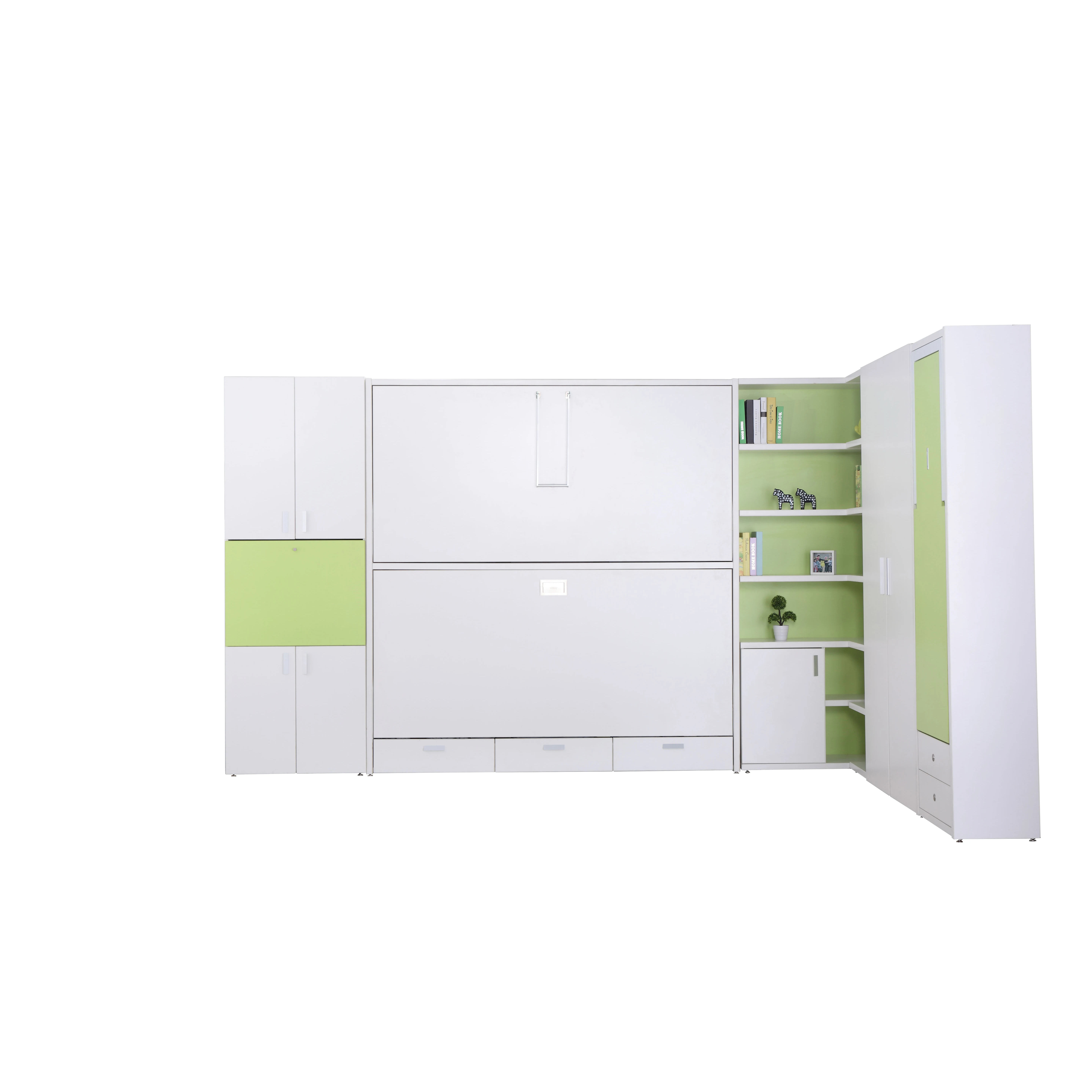 Hidden Bunk Bed Gas Spring Patented Mechanism System Invisible Wall Bed with Storage Drawers