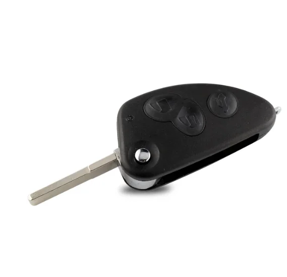 3 Buttons Remote Car Key Shell Case Replacement Fit For Alfa Romeo 147 156 166 GT SIP22 Uncut Blade Folding Remote Control