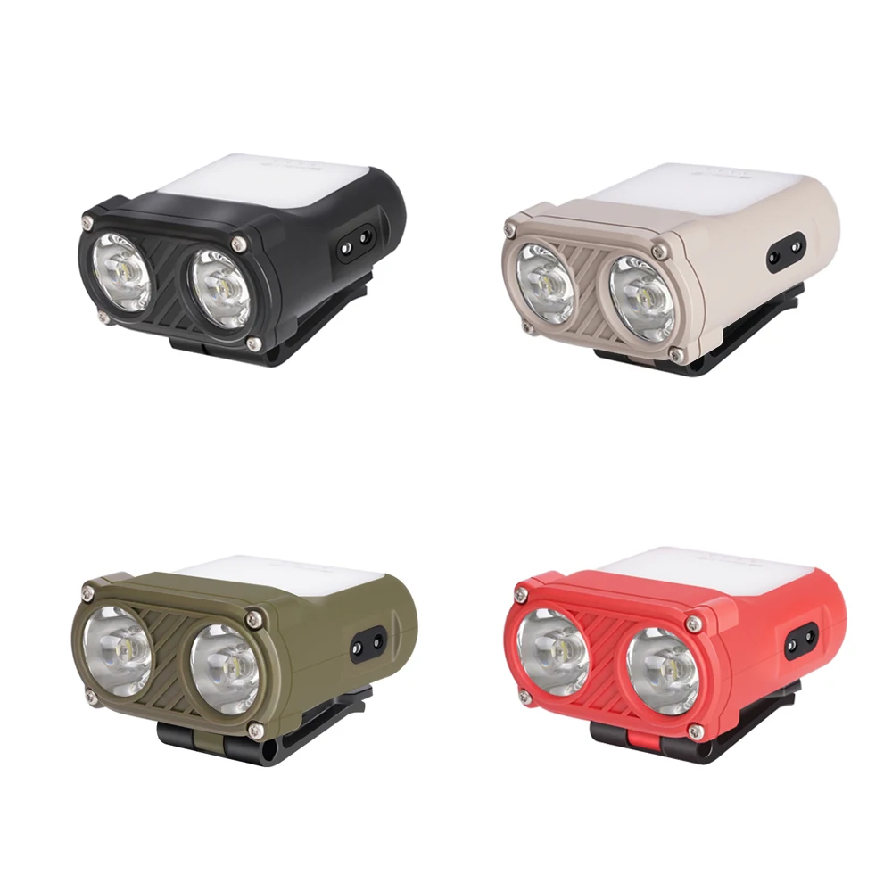 LED Rechargeable Headlamp Waterproof Ultra Bright Double Lamp Beads Clip-on Cap Light 5Modes Motion Sensor Headlamp For Outdoor