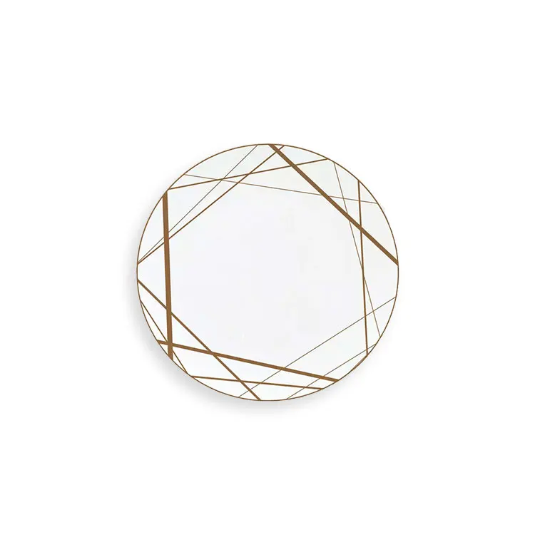 Wholesale elegant white porcelain dinner plates 4pcs European style plate with gold pattern porcelain dinnerware set