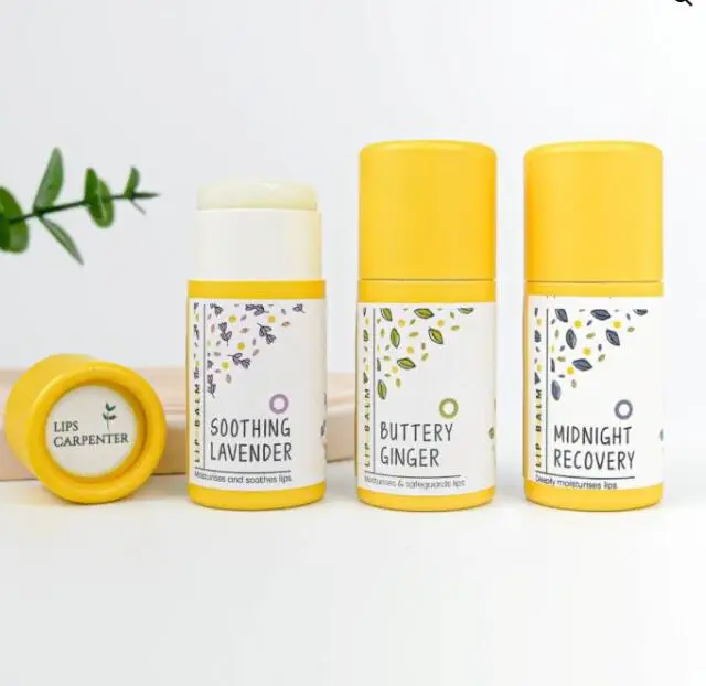 Eco Friendly Paperboard Empty Chapstick Lip Balm Container Lipstick Container Tube with Custom Printing Color Size