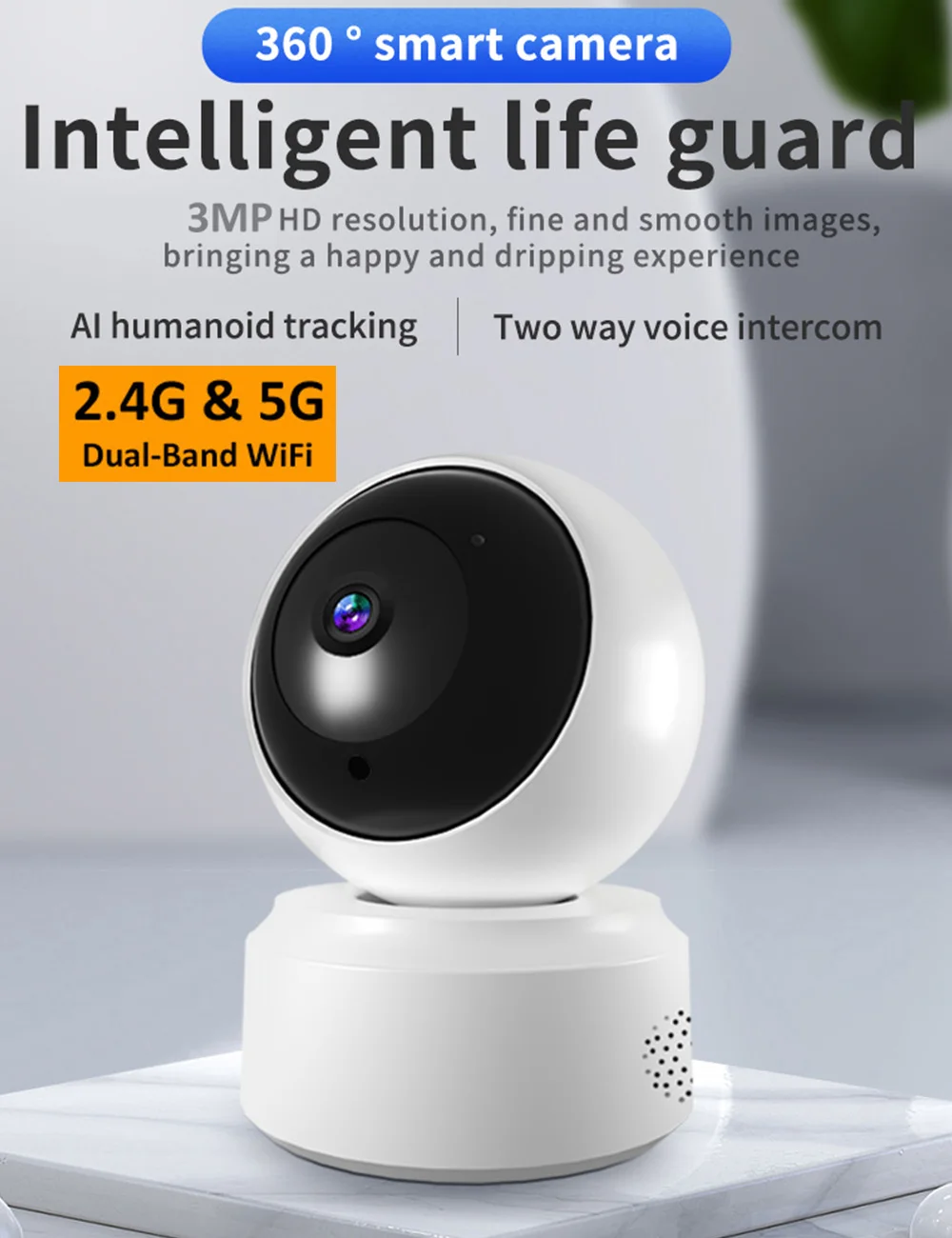 O-Kam App Two Way Audio Day Night Vision Customized Alarm Area Zone Set Motion Detection Auto Human Tracking IP Security Camera