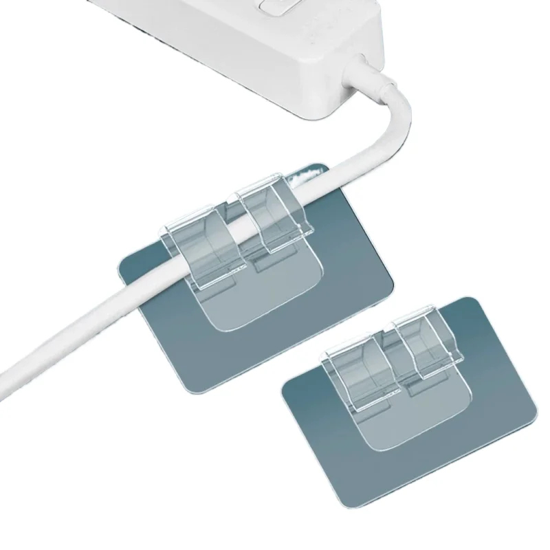 Transparent data cable hook double-sided self-adhesive car floor mat fixed sticker only hook clip storage shelf office organizer