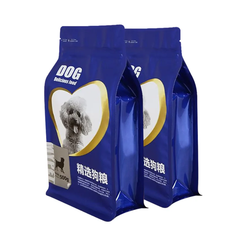 Eco-friendly custom design plastic colorful printing pet food packaging bag aluminum foil pet food packaging