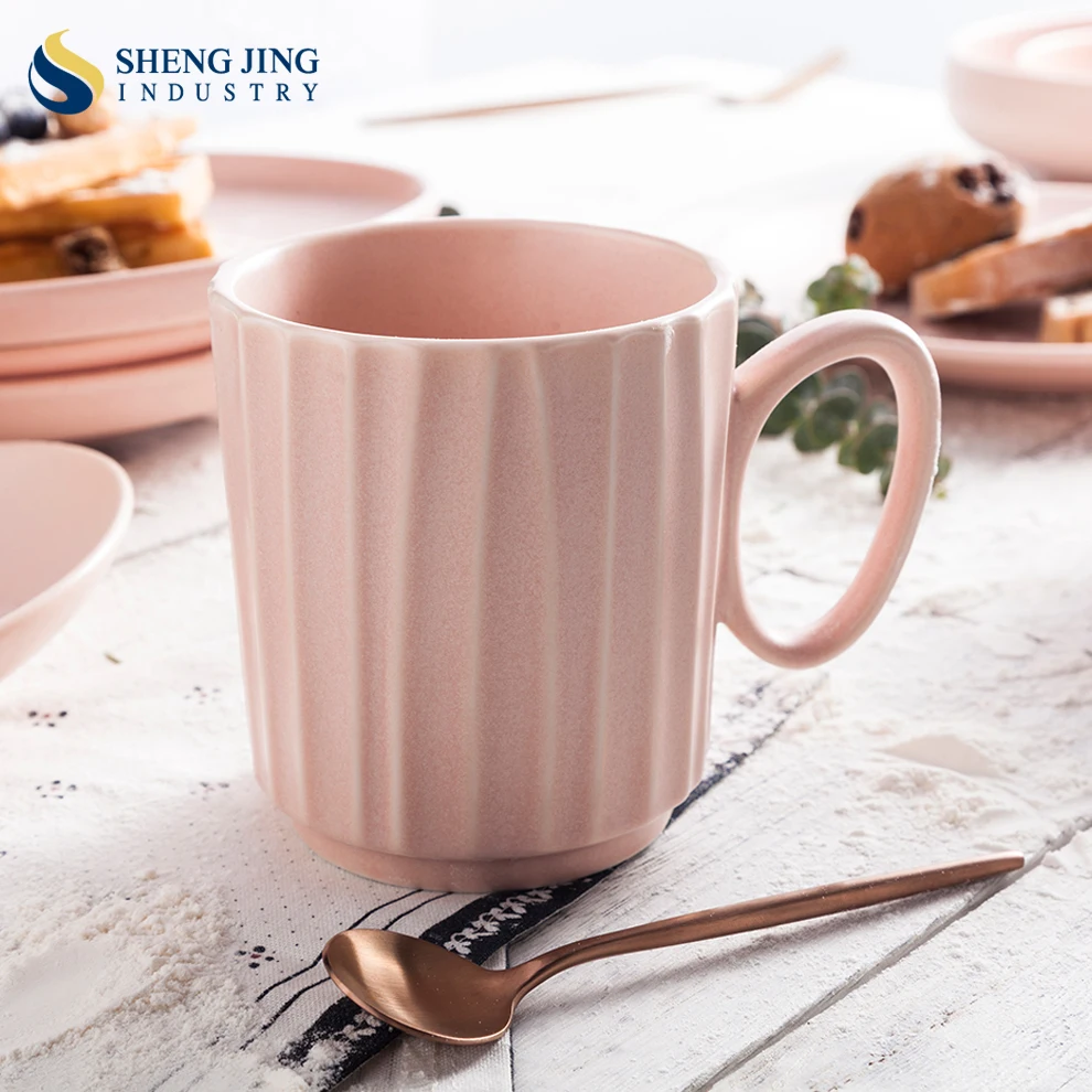 Shengjing в скандинавском стиле розовый матовый цвет глазурь на заказ керамическая посуда набор посуды фарфоровая для свадебной вечеринки