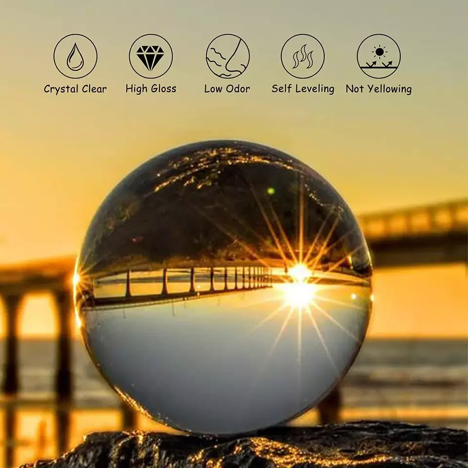 Hot Selling Product Non-Toxic Anti-Yellowing Clear Liquid Crystal Self-Leveling Epoxy Resin for DIY Resin Crafts