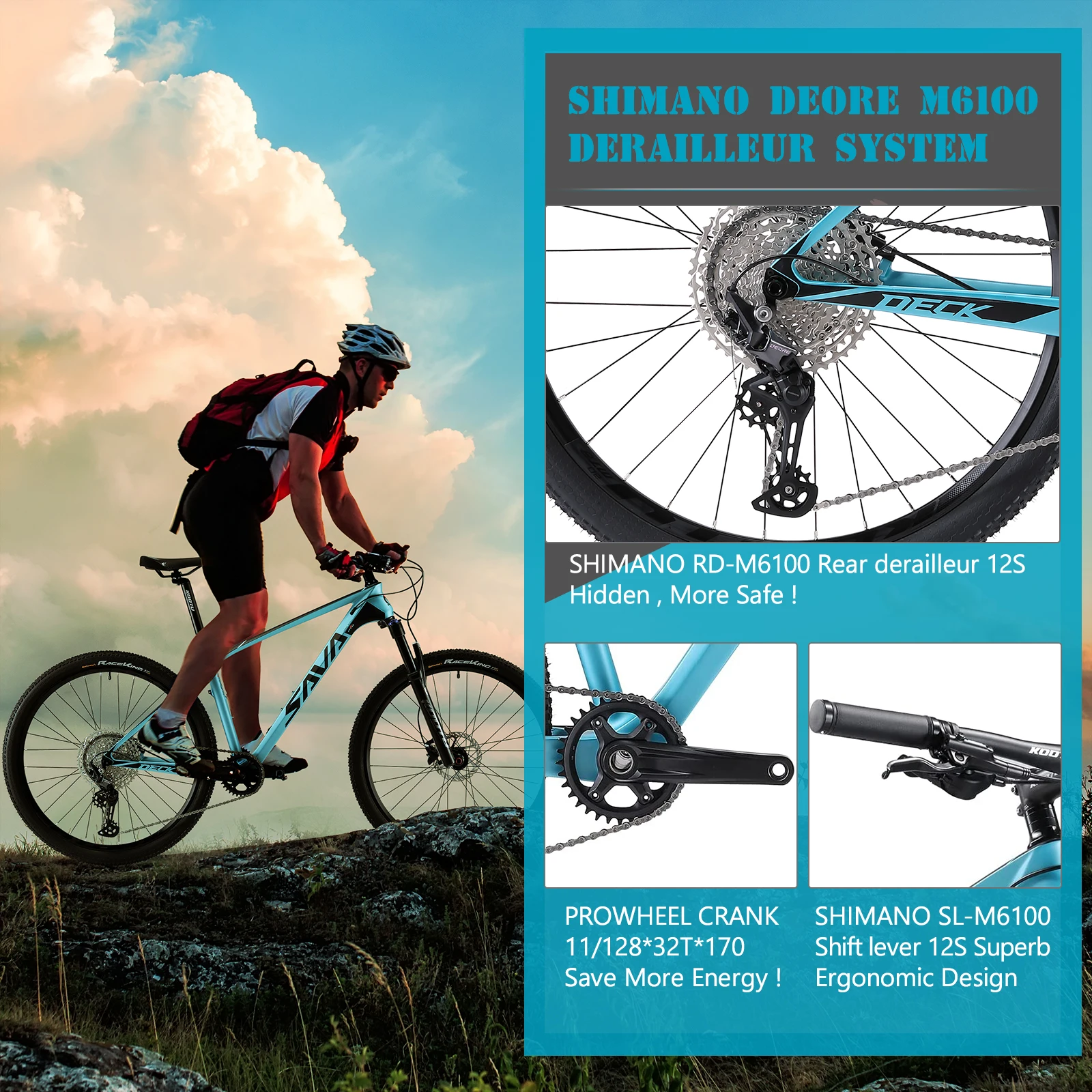SAVA Gravel Road Bike 700x40C Carbon Fiber Bicycle with 40C Tires Racing 18