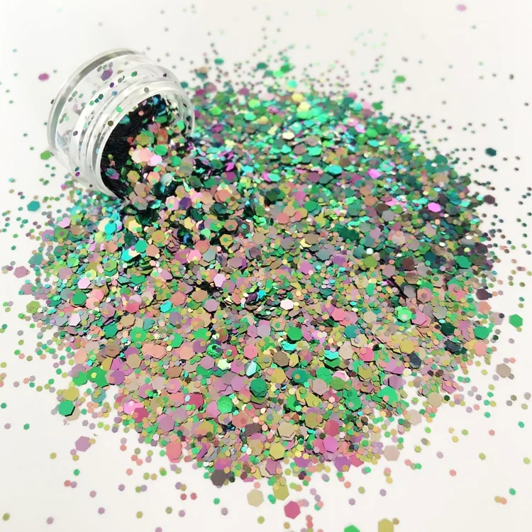 PET Polyester glitter Material and color shifting sequins for tumbler and cup