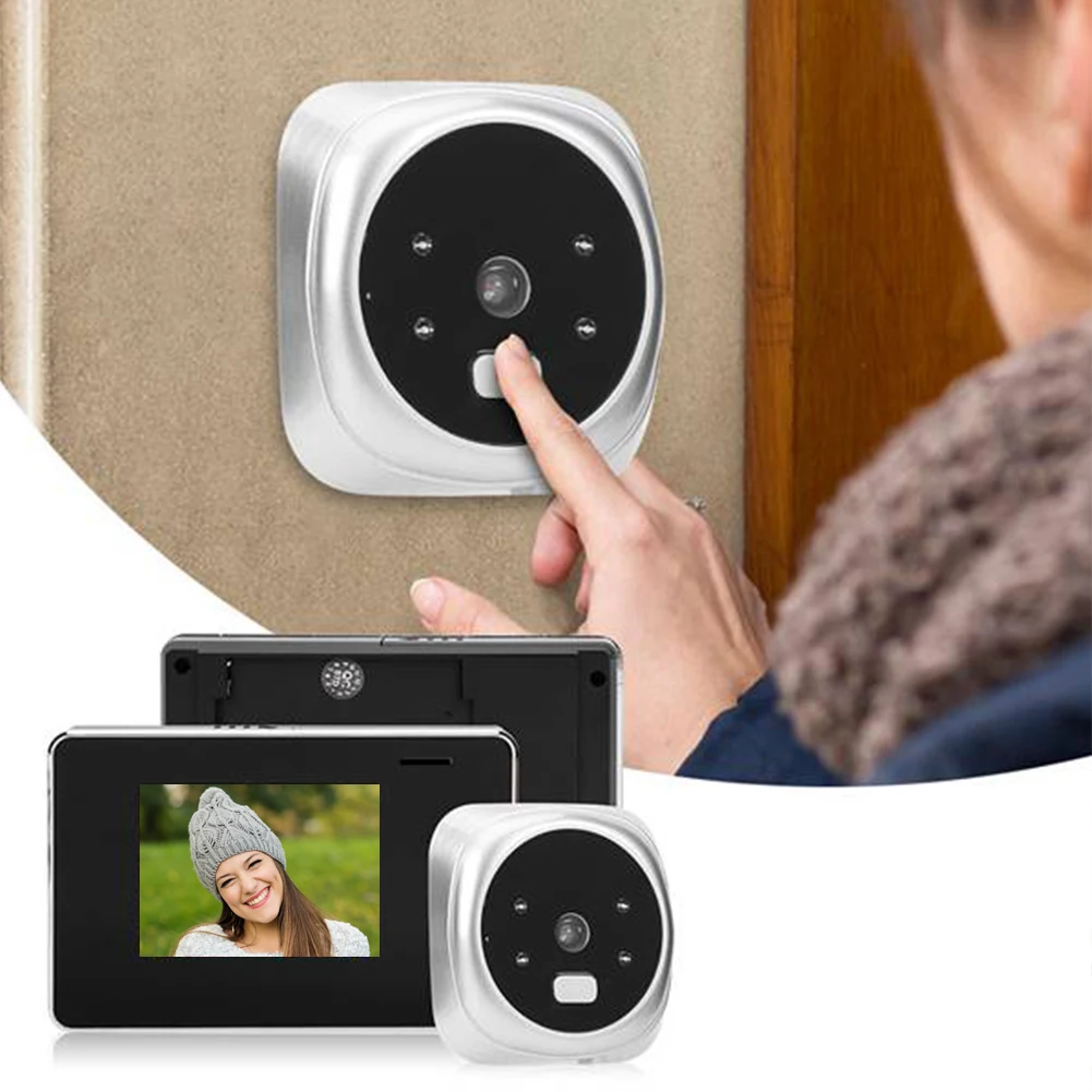 2.8 Inch Camera Doorbell Video Doorbell Peephole Door Viewer Night Vision 120 Degree for Home Office Apartment