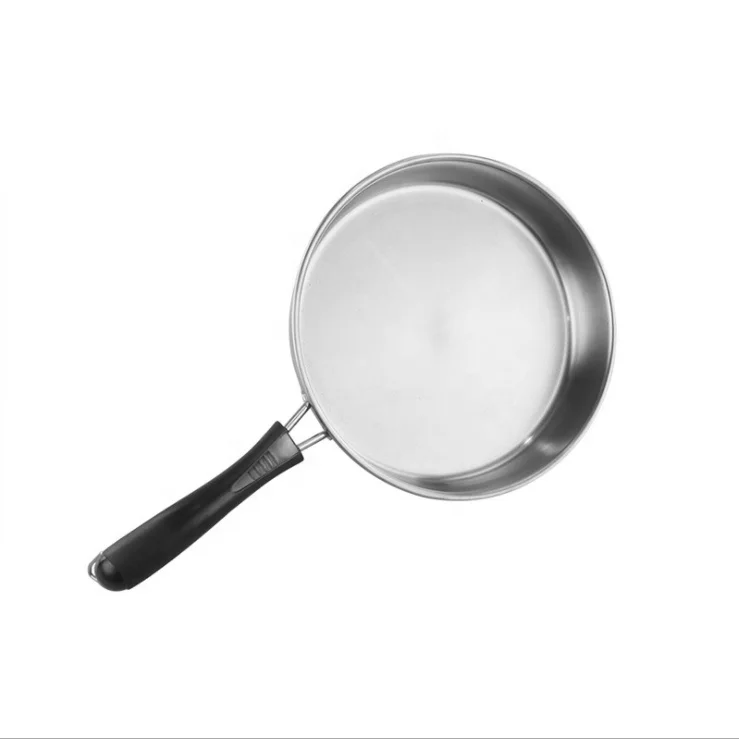 New Flat Bottom Easy to Clean Multi-functional Stainless Steel Round Shape Kitchen Non Stick Cooking Pan Egg Frying Pan
