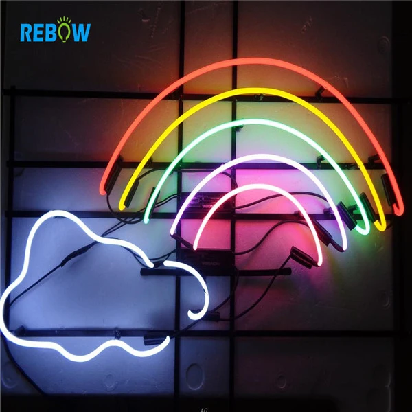  Производитель Rebow туфли с подвижными камнями светодиодная стеклянная Гибкая неоновая вывеска на заказ