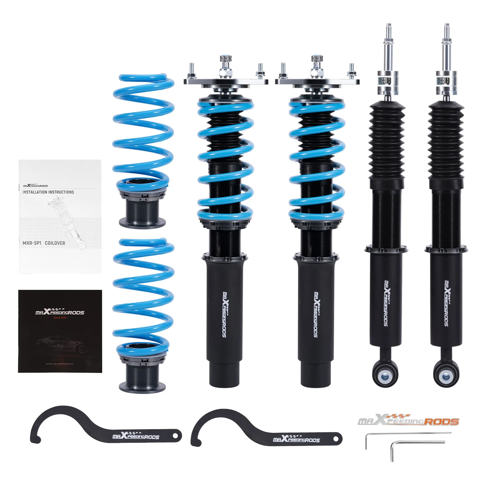MaXpeedingrods Suspension Coilovers Lowering Kit Adjustable Coils Set For Audi A4 B9 2015-