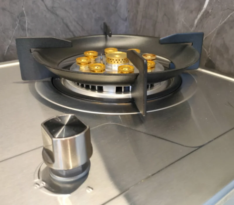 Made in China Build in Gas Stove 2 Burners Stainless Steel Panel Nine Heads Design Gas Cooktop Battery Stove for Cooking
