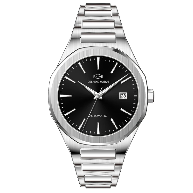 High Quality Style Stainless Steel Case Back 5 ATM Water proof Miyota 9015 mechanical automatic movement Mens  Wrist Watch