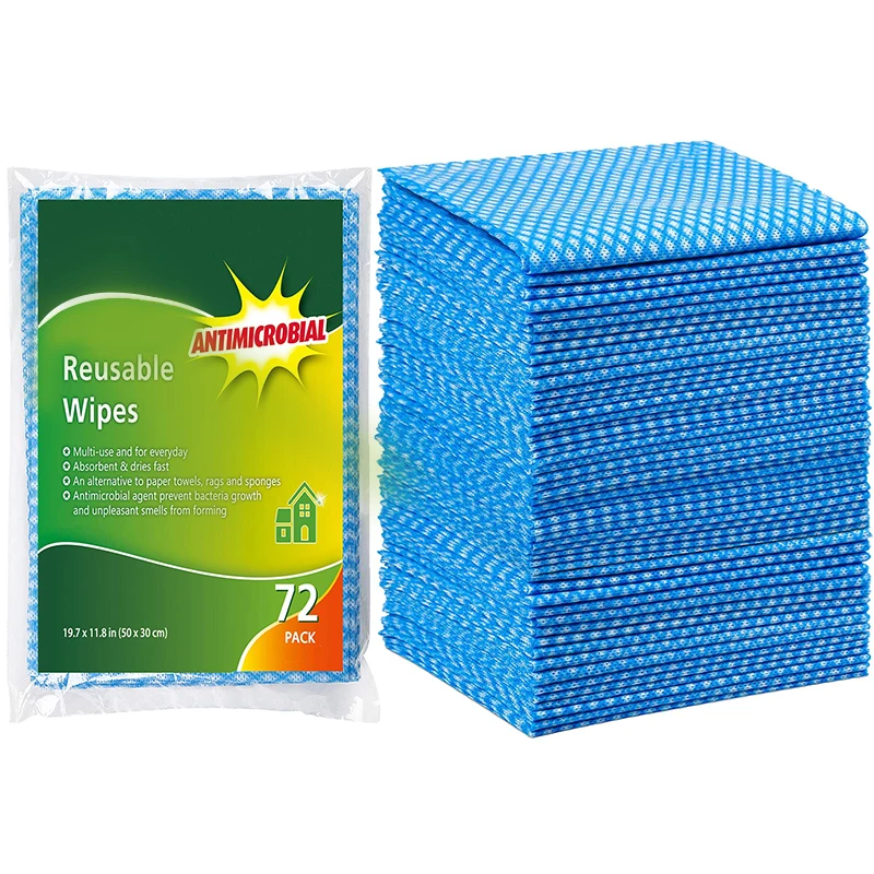 Wholesale Biodegradable 78pc Reusable Cleaning Cloths Domestic Cleaning Wipes Nonwoven Fabric Cleaning Towels