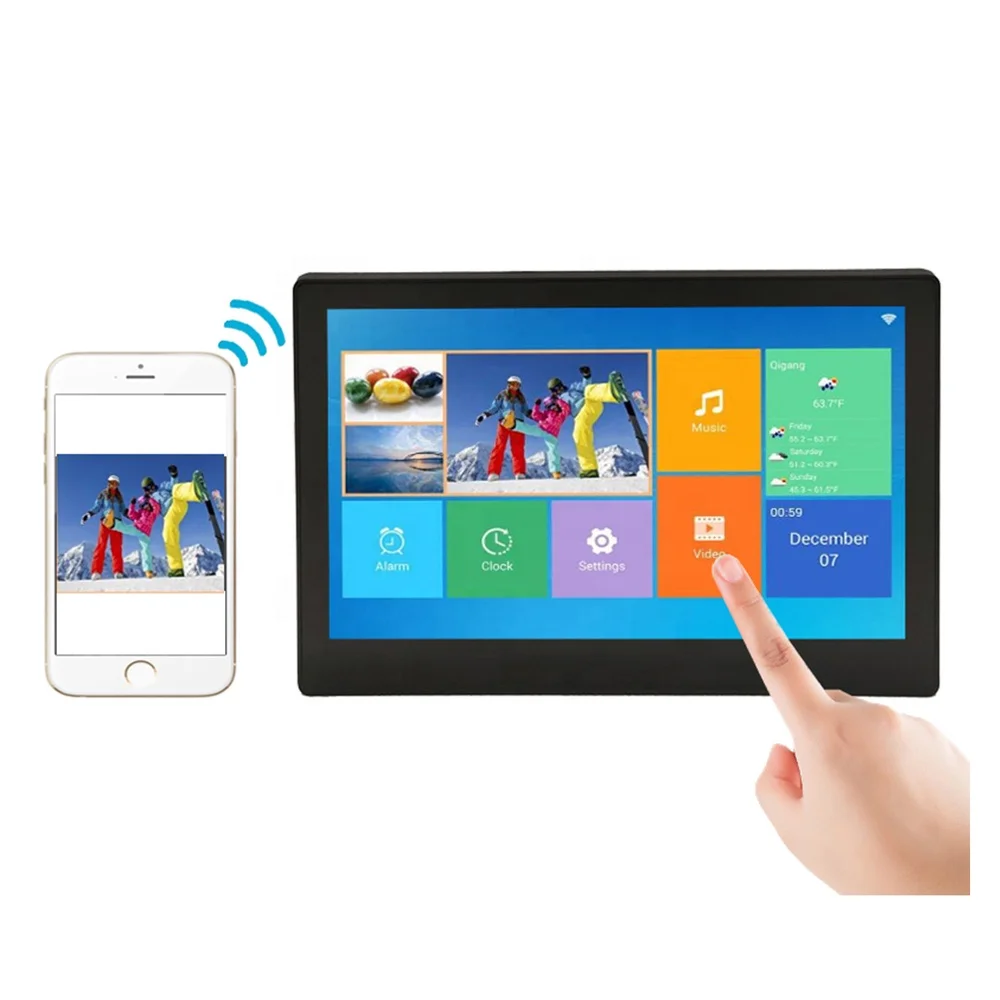 
Android APK Customized Unique Cloud Smart Wifi Picture Frame 10 Inch with touch screen 