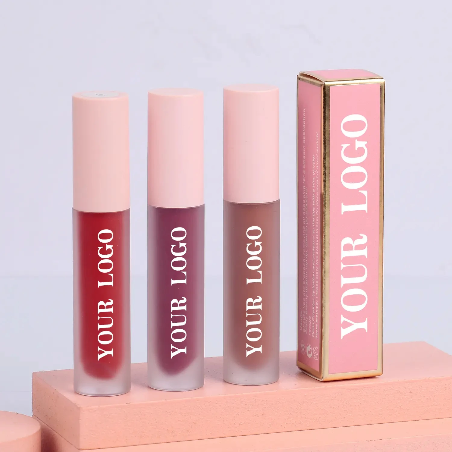 Vegan Lipgloss Wholesale Beauty Products Organic Velvet Matte Liquid Lipstick Base Bulk Private Label Pink Lipstick