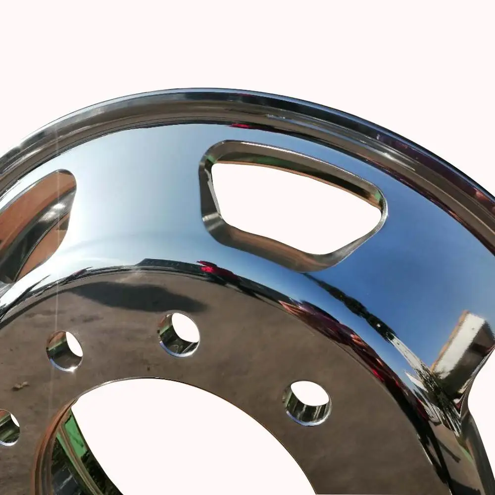 Колесо для коммерческого грузовика 22,5x8,25, трапециевидные вентиляционные отверстия под заказ. Двусторонняя полировка по индивидуальному заказу.