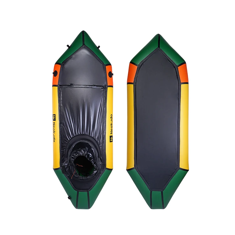 2023 New design OEM logo Recycled TPU Packraft with spraydeck lightweight inflatable boat customized color fishing kayak