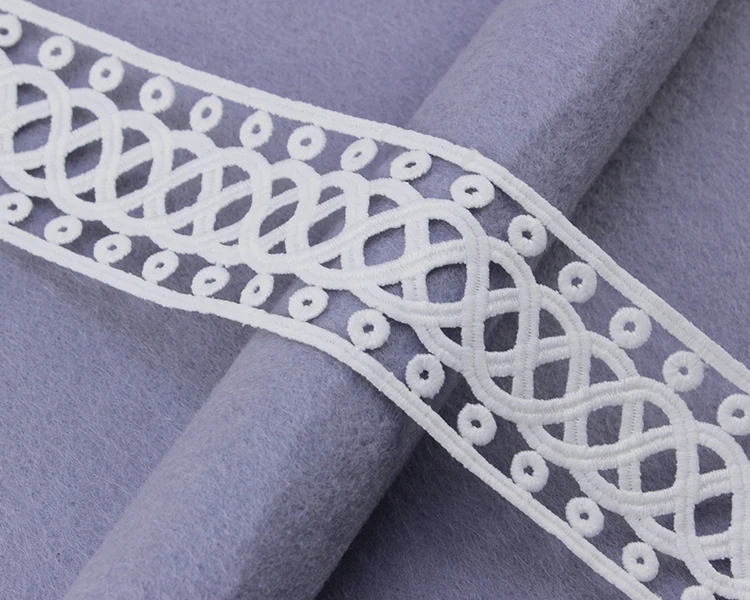 Custom Color French Nylon Guipure 3D Flower Polyester Trim Lace Material Border Embroidered Lace Trim For Lingerie Dress