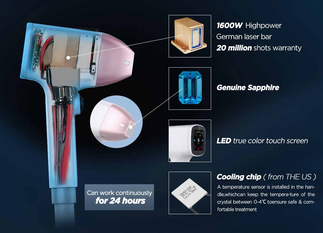 ADSS Ice Painless Depilasion Laser 755nm 808nm 940nm 1064nm Diode Laser Hair Removal Machine