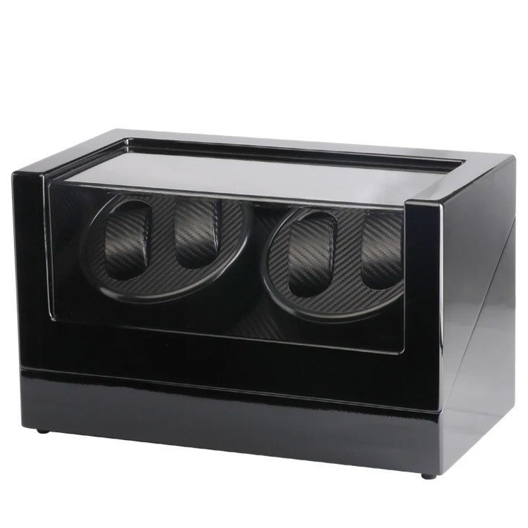 Luxury 4 Display Piano Lacquer Mute Wooden Motor Watch Box, Wholesale Rotations Watch Winder
