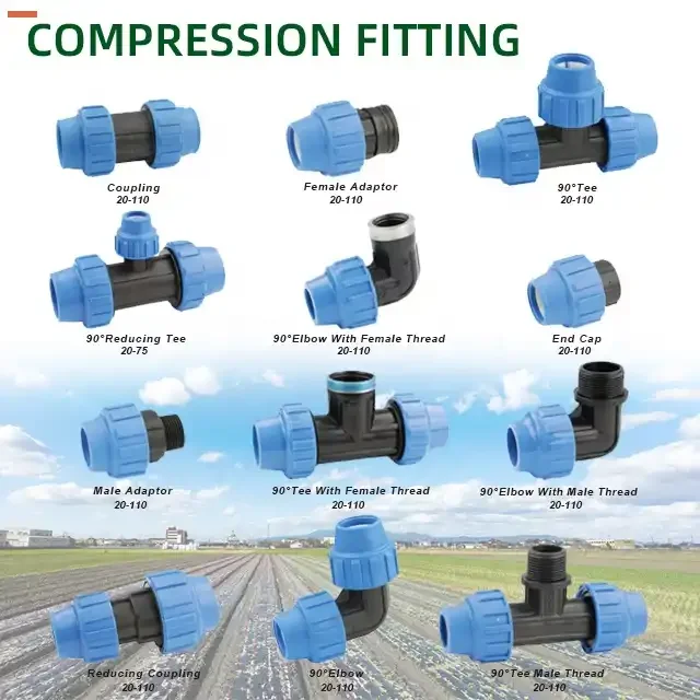 Heavy Duty Coupling Compression Fitting for PE Pipe Connection in Irrigation System