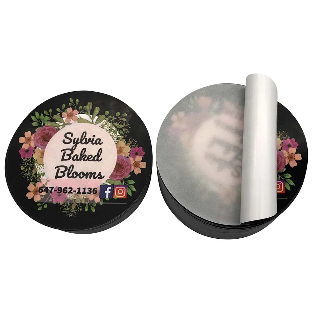 Full Color Printing Permanent Adhesive Waterproof Vinyl Round LOGO Die Cut Stickers
