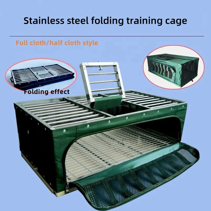 Waterproof Pigeon Cage Foldable Stainless Steel with Canvas Easy Transportation Cage