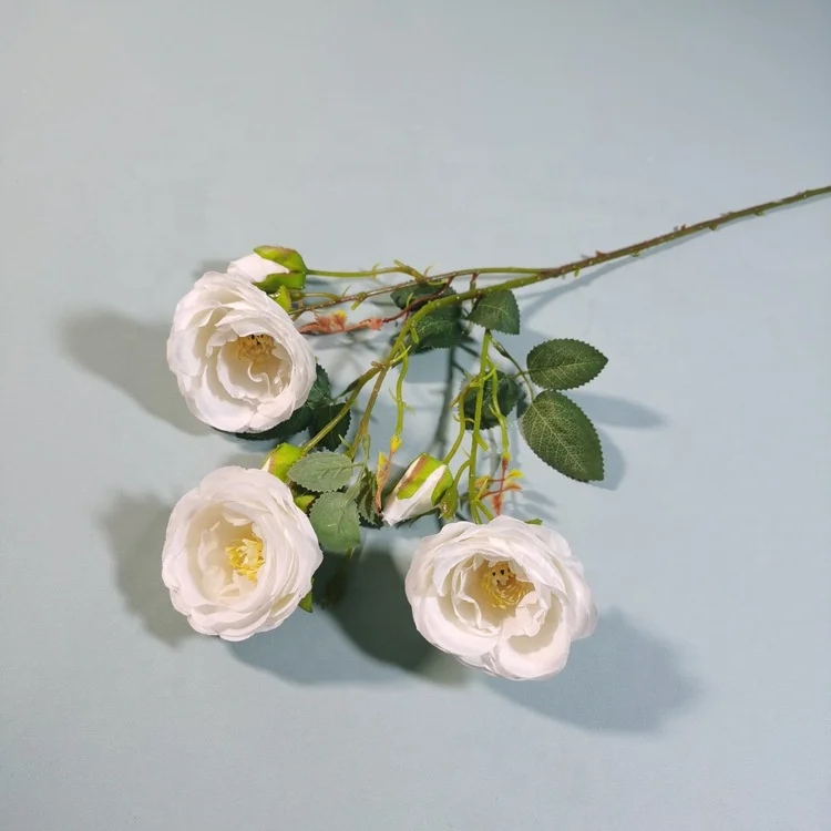 YOPIN 346 Artifical Plastic Rose Stems Silk Red Roses Artificial Flowers Tea Roses Flowers