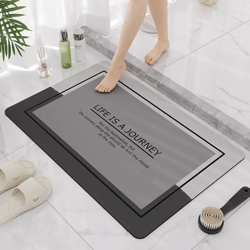 Anti Non Slip Fast Absorbent Quick Dry Fadt Fast Drying Floor Designer Diatom Bath Mats Bathroom Mats