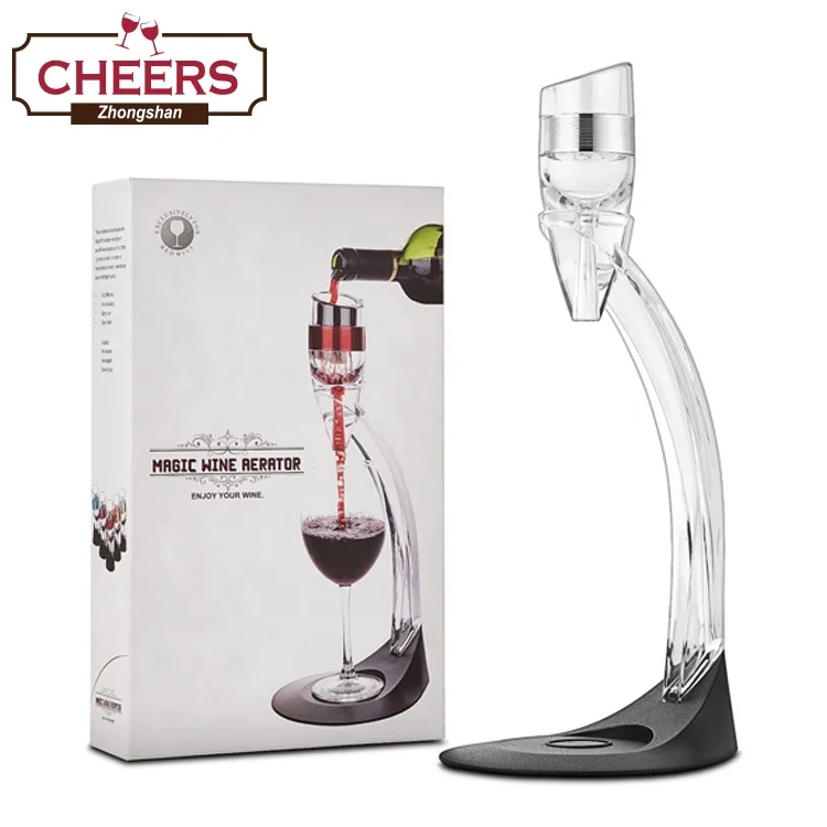 Manufacturer LFGB Certificate Deluxe Magic Wine Aerator Decanter Gift Set Wine Aerator with Tower in Top and Base Paper Box