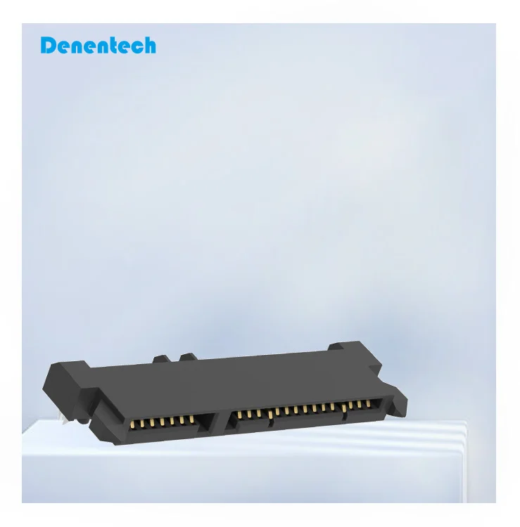 Customized SATA7+15P H4.20mm Female Right Angle DIP sata Connector for PCB