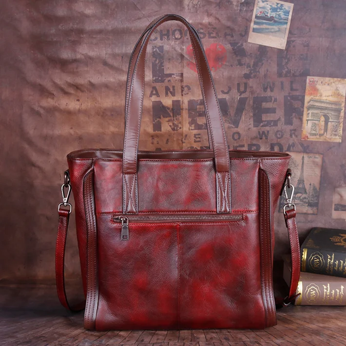 WESTAL Vintage Handmade Embossed Women Tote Bags Handbag Leather Crossbody Shoulder Bag Luxury Genuine Leather Women Handbag