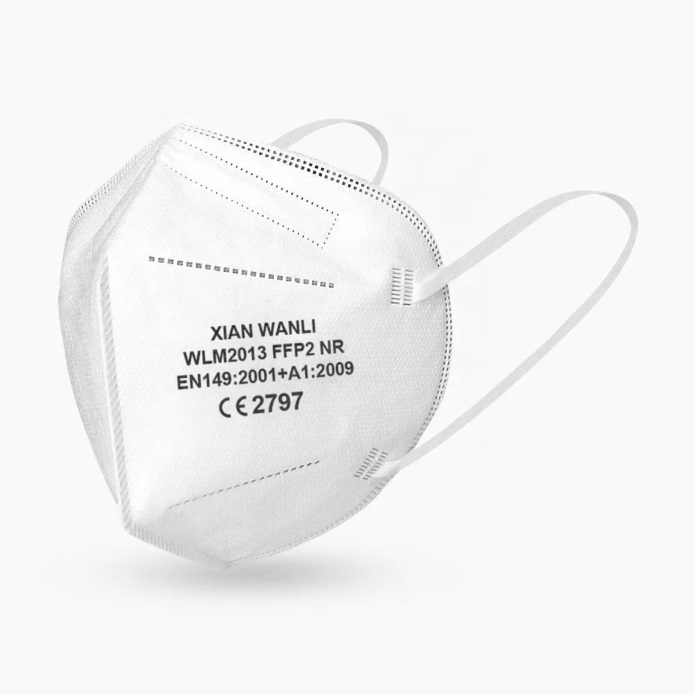 Ffp2 одноразовая белая маска с заушными петлями