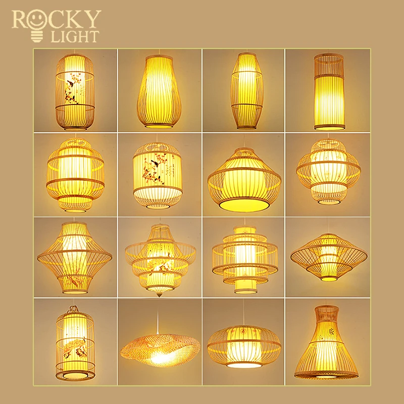 Bamboo chandelier / Bamboo chandelier Bamboo art Zen tea room Chinese restaurant Homestay lamps Japanese rattan lanterns retro w