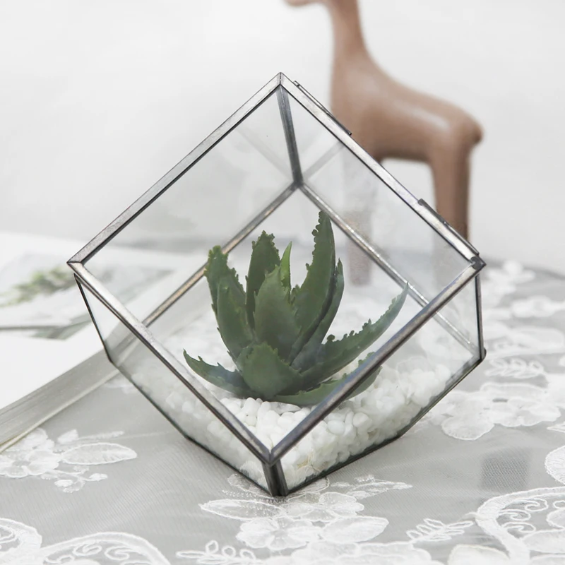 Трехмерные квадратные стеклянные подарочные коробки для теплиц, горшки для растений