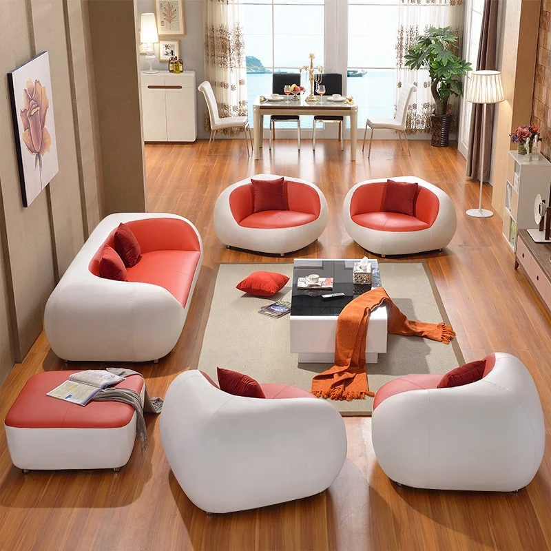 Italian luxury furniture leather modern  half round sofas  for home, Living room lobby , villa, hotel ,apartment