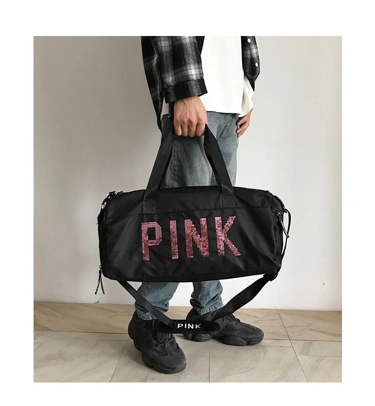 Большая Вместительная дорожная сумка розовая вещевая сумка/вещевой мешок с обувным отсеком Спортивная дорожная водонепроницаемая сумка