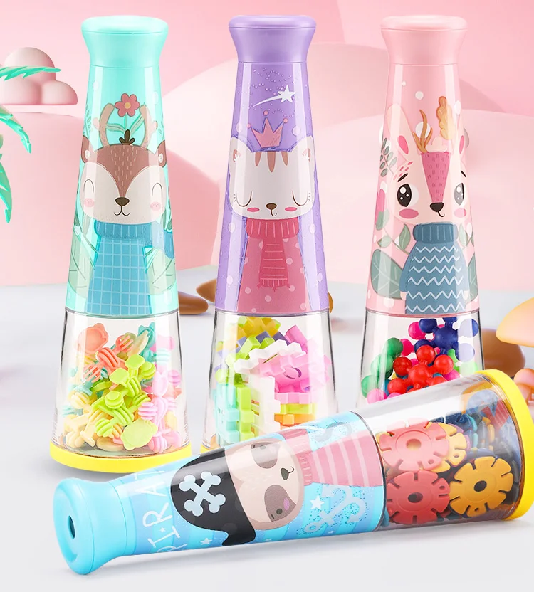 Professional manufacturer can be assembled to replace internal building blocks plastic scalable rotation kaleidoscope