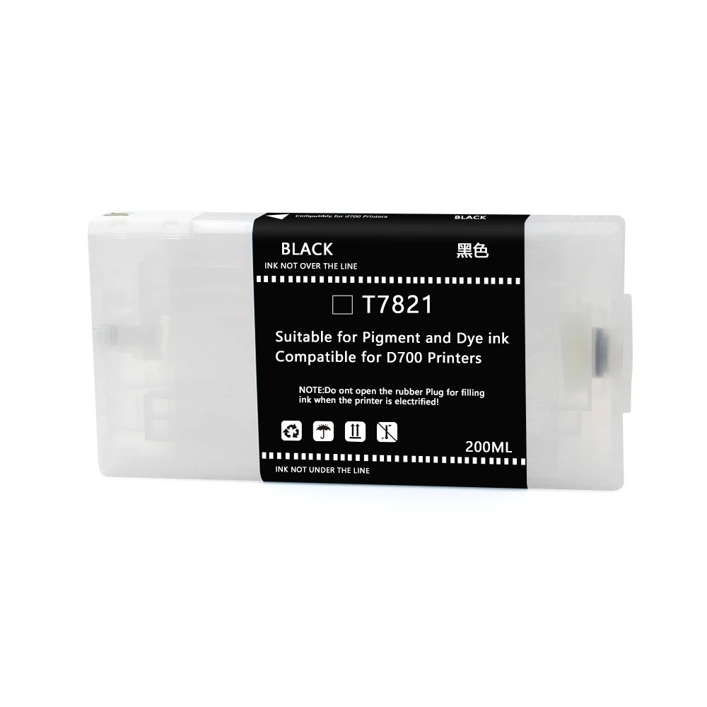 T7821-T7826 Compatible Ink Cartridge For Epson SureLab D700 Black & LC Dye Ink with Chip Certified by MSDS