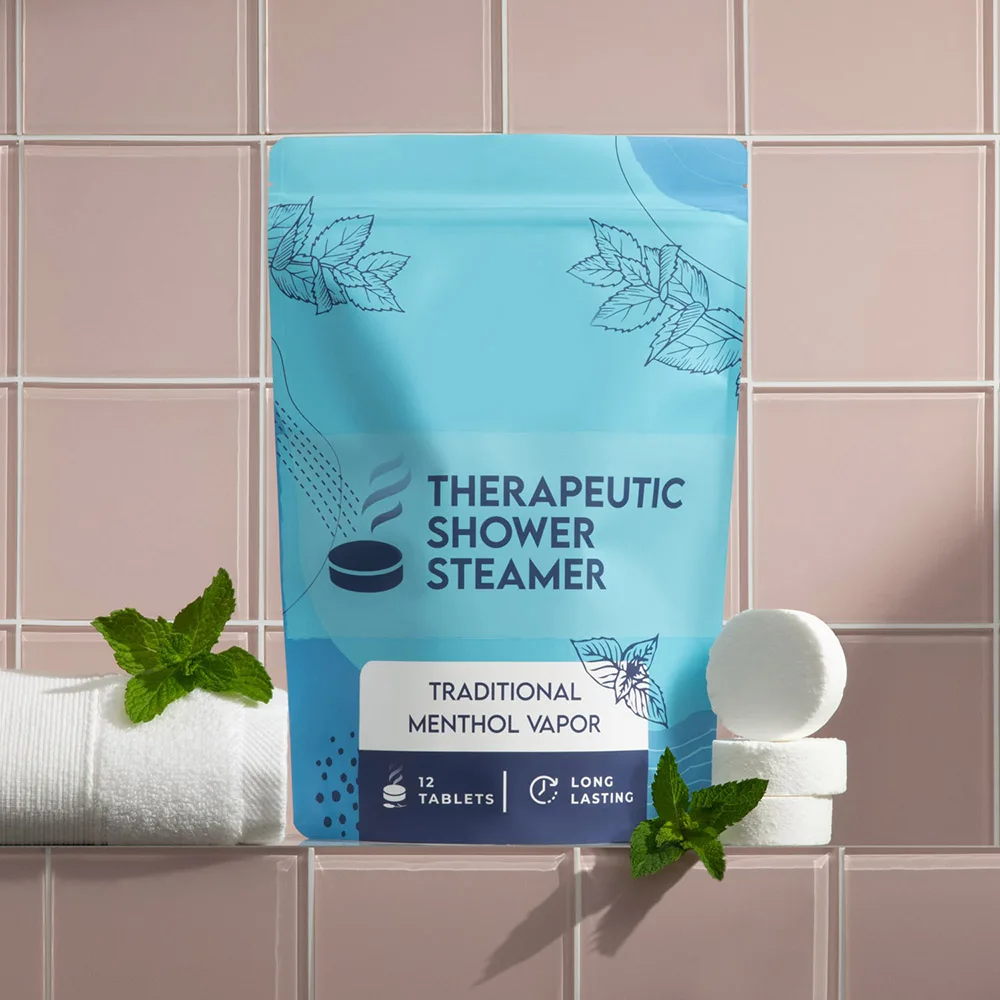 Custom Hot Sales TRADITIONAL MENTHOL VAPOR Long Lasting Scent 30g Shower Steamers with 12 Tablets