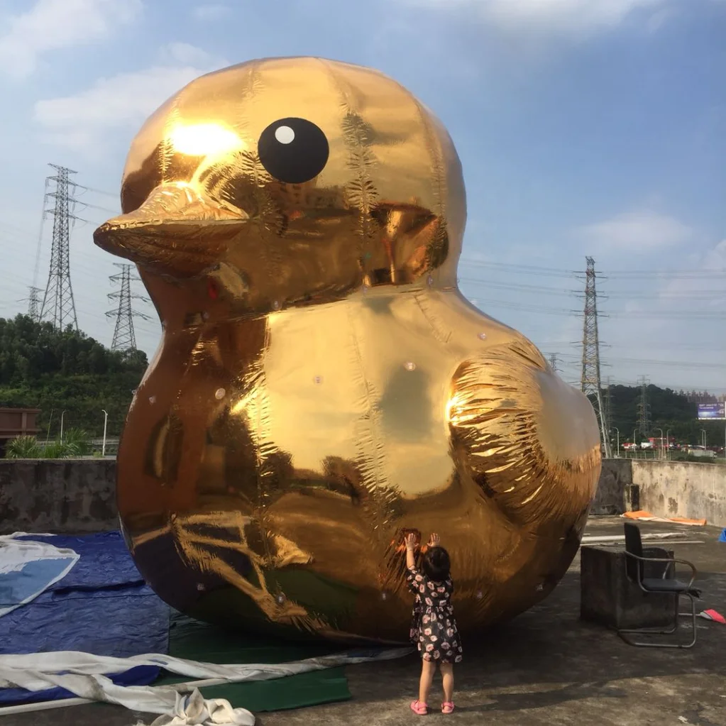 Big customized advertising decoration inflatables mirror duck inflatable holiday decorations inflatable mirror duck