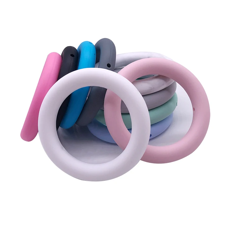 
Colorful teething beads for jewelry baby beads silicone teether ring 