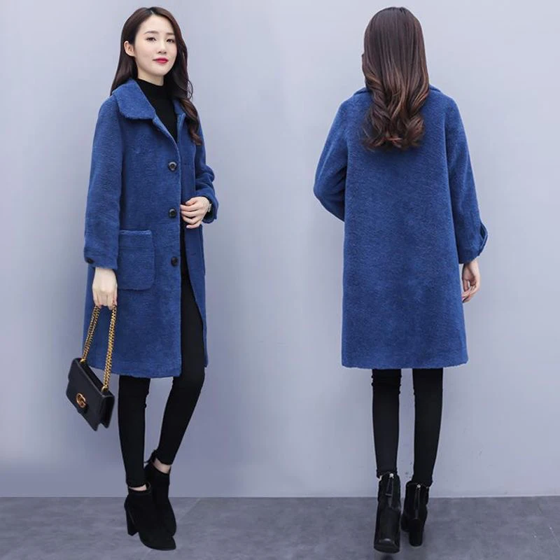 Custom wholesale new fashion design Winter jacket Green Real Mongolian Lamb fur coat for ladies faux fur