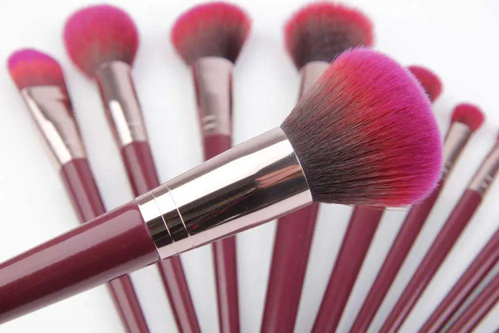 New professional cosmetic affordable 11 pcs bamboo soft  cute make up brushes