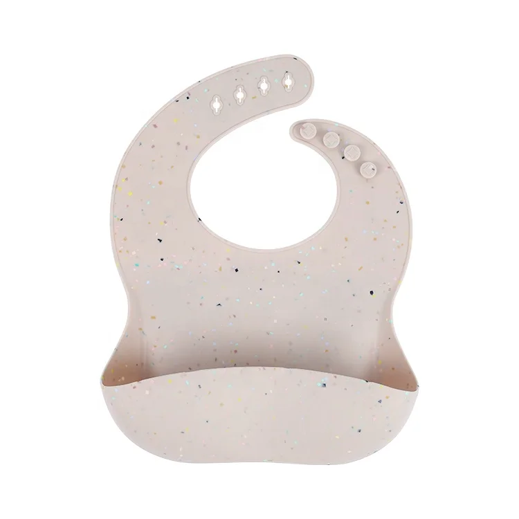 Online customization bpa free food grade baby safe dinnerware feeding bib silicon baby bib with catcher for baby